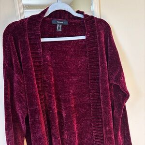 Forever 21 Deep Red Cardigan